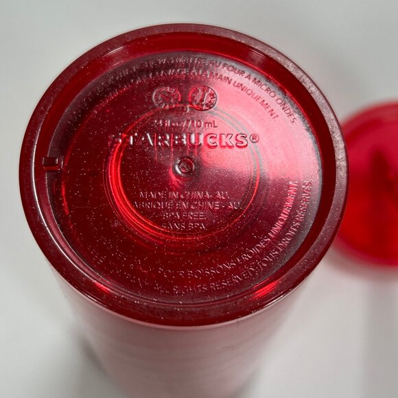 Starbucks 2023 Holiday Peppermint Swirl Tumbler 24 oz Venti Metallic Cup w Straw - Picture 6 of 7